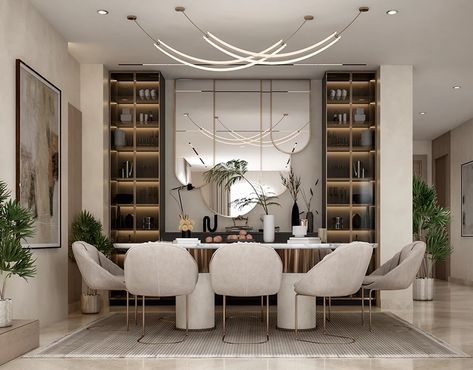 Crockery Unit Design, Crockery Unit, Dining Room Design Modern, Minimalist Dining Room, Dinning Room Design, Luxury Living Room Design, Dining Room Light Fixtures, Dining Room Interiors, Luxury Bedroom Master