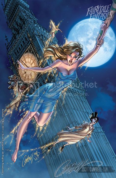 Disney and more: FairyTale Fantasies, by J Scott Campbell J. Scott Campbell, Disney Pin Up, Disney Princess Comics, Arte Pin Up, J Scott Campbell, 디즈니 캐릭터, Dark Disney, Scott Campbell, Fairytale Fantasies