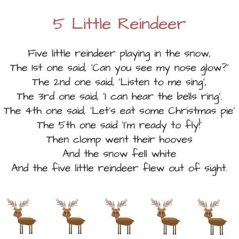 Winter Songs For Preschool, Wednesday Music, Christmas For Toddlers, Preschool Fingerplays, Preschool Christmas Songs, Christmas Curriculum, Reindeer Song, Christmas Spirit Week, Circle Activities