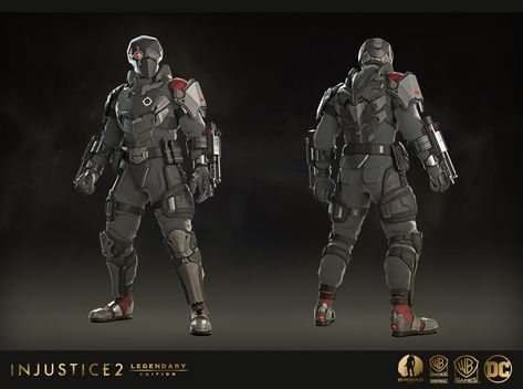 Deadshot Injustice 2, Deadshot Comics, Powered Exoskeleton, Sci Fi Armor, Aerospace Design, Injustice 2, Combat Armor, Sci-fi Armor, Historical Armor