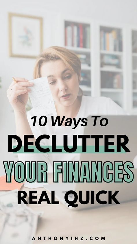 Decluttering your finances is a simply way to organize your finances and get back on track with your finances. Whether you are looking for personal finance tips on how to improve your financial situation, how to simplify your finances, or ways to get organized with your money, these personal finance tips on how to declutter your finances in 10 easy steps is all you need to stay afloat with your finances Susie Orman Tips Personal Finance, How To Organize Finances, Organize Finances, Ways To Get Organized, Debt Payoff Plan, Personal Finance Tips, Saving Plan, How To Simplify, Bill Organization