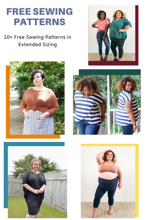 FREE PATTERN ALERT: 10+ Free Sewing Patterns in Extended Sizing Floor Printable, Sewing Patterns Free Women, T Shirt Sewing Pattern, Free Pdf Sewing Patterns, Plus Size Sewing Patterns, Plus Size Patterns, Plus Size Sewing, Modern Sewing Patterns, Printable Sewing Patterns