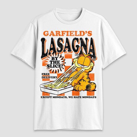 Stay relaxed on warmer days with the Men's Garfield Short Sleeve Graphic T-Shirt in White. Crafted from lightweight cotton fabric, this t-shirt offers comfort and breathability all day. The short sleeves and classic crewneck design provide a timeless look that pairs well with jeans, shorts, or joggers. Whether you're lounging at home or running errands, this Garfield t-shirt is sure to keep you cool and stylish. Garfield Shirt Vintage, Vintage Tshirts Aesthetic, Old Graphic Tees, Cute Vintage Shirts, Cool Graphic Tees Vintage, Cute Graphic Shirts, College T Shirts Design, Garfield Tshirts, Silly T Shirts