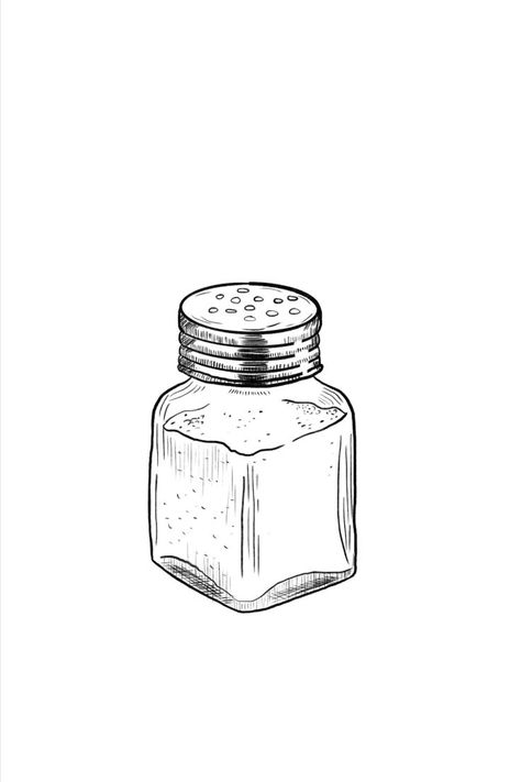 Lost Shaker Of Salt Tattoo, Salt And Lime Tattoo, Salt Doodle, Salt Sketch, Salt Shaker Drawing, Salt Shaker Tattoo, Salt Drawing, Salt Illustration, Salt Tattoo