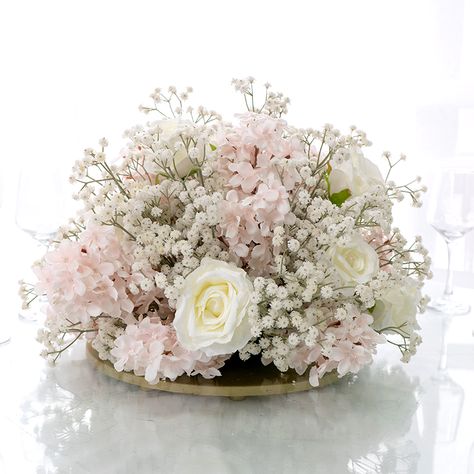 Pink Wedding Floral Arrangements, Baby Breath Flower, Lighted Centerpieces, Event Decor Direct, Ball Wedding, Baby Breath, Wedding Event Design, Wedding Table Flowers, Dinner Decoration