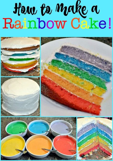 Rainbow Cake Recipe From Scratch, Easy Rainbow Cake Recipe, Rainbow Cake Recipe, Rainbow Layer Cakes, My Little Pony Cake, Make A Rainbow, Little Pony Cake, My Little Pony Birthday Party, Pony Cake