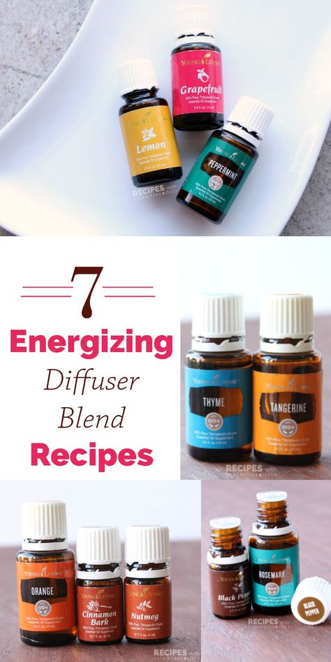 7 Energizing Diffuser Blend Recipes from RecipeswithEssentialOils.com Energizing Diffuser Blends, Recipes For Colds, Types Of Essential Oils, Essential Oils Energy, Oils For Energy, Young Living Oils Recipes, Homemade Essential Oils, Aromatherapy Recipes, Young Living Essential Oils Recipes