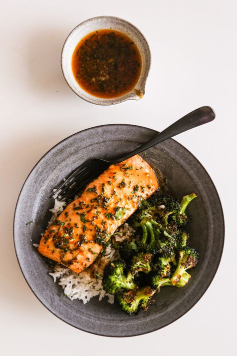 Fall Inspired Recipes I’m Excited to Try My Favorite Kitchen Gadgets | Brighton the Day Defined Dish Salmon, Salmon Broccoli, Sheet Pan Salmon, The Defined Dish, Pan Salmon, Defined Dish, Salmon And Broccoli, Honey Butter, Sheet Pan Dinners