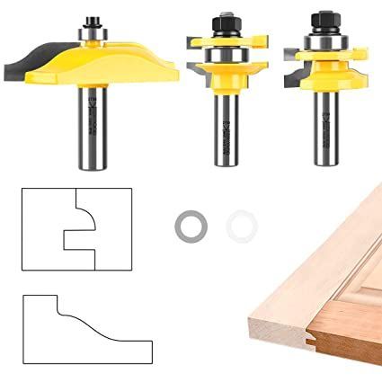 KOWOOD Ogee 3 Bit Raised Panel Cabinet Door Router Bit Set 1/2-Inch Shank Cabinet Door Router Bits, Benchtop Router Table, Raised Panel Cabinet Doors, Raised Panel Cabinet, 3 Bit, Panel Cabinet Doors, Door Table, Router Accessories, Router Bit Set