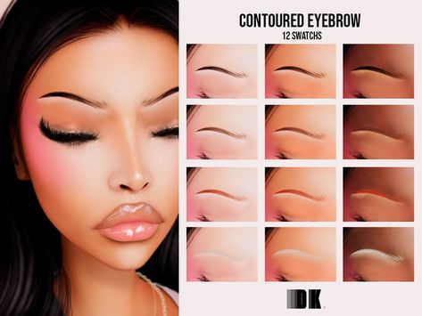 Contoured Eyebrow | Patreon Sims 4 Eye Shapes Presets, Concealer Sims 4 Cc, Sims4 Contour, Sims 4 Cc 2000s Makeup, Sims Body Presets Cc, Sims 4 Urban Makeup, Sims 4 Cc Nose Contour, Sims 4 Cc Concealer, Sims 4 Cc Hairline