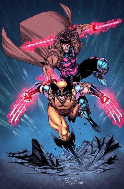 Wolverine And Gambit, Gambit And Wolverine, Wolverine Xmen Comics, Gambit Tattoo, X Men Gambit, Gambit Comic, Marvel Gambit, Gambit Xmen, Gambit Wallpaper