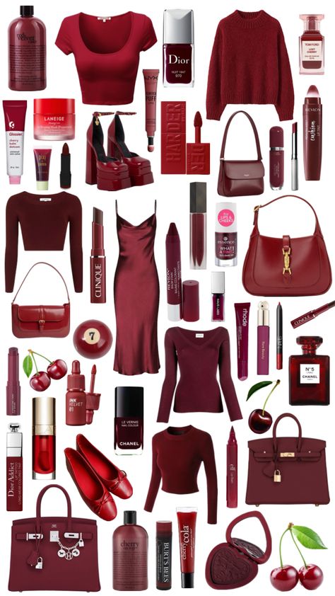 #cherryred #red #cherryredaesthetic #itgirl #cherry #inspo Cherry Inspired Outfit, Silver Outfits, Меган Фокс, Badass Outfit, Burgundy Outfit, Fandom Outfits, Prom Outfits, Red Outfit, Red Aesthetic