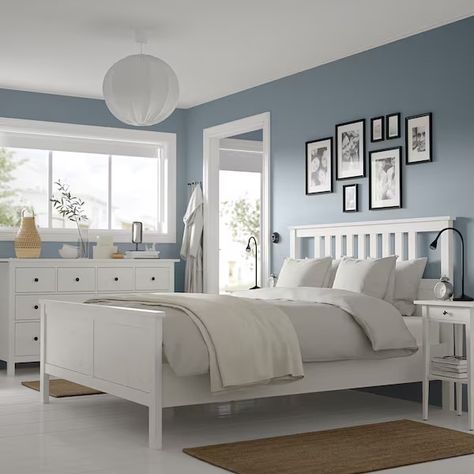 Hemnes Bedroom, Hemnes Bed, Cama Ikea, White Bed Frame, Ikea Bedroom, Ikea Bed, White Bed, White Bedroom Furniture, Inspire Me Home Decor