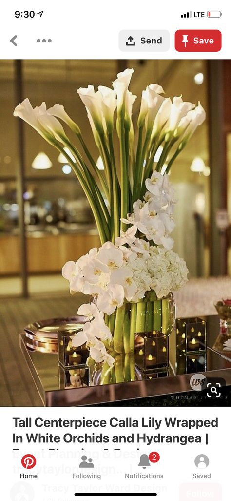 Orchid Centerpieces Wedding, Calla Lily Centerpieces, Lily Centerpieces, Perez Art Museum, Tall Centerpiece, Calla Lily Wedding, Orchid Centerpieces, Tall Wedding Centerpieces, Wedding Floral Centerpieces