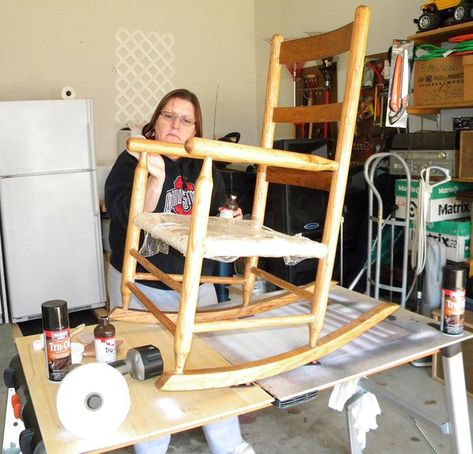 Mammaw’s Rocker Revival Ready Rocker, Refinishing Rocking Chair, Redoing Rocking Chair Wood, Refinish Glider Rocker, Old Rocking Chairs, Maloof Rocking Chair, Wooden Rocker, Rochester Institute Of Technology, Pvc Tube