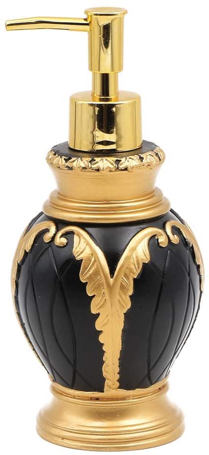 Black And Gold Soap Dispenser, Gold Soap Dispenser, Gold Countertop, Countertops Black, Palm Cove, Liquid Soap Dispenser, Soap Pump Dispenser, Soap Dispensers, Bathroom Countertops