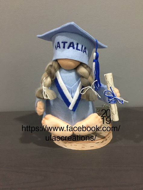 School Teacher Gnomes, Police Gnome, Cheerleader Gnome, Gnome Librarian, Graduation Gnome, Homemade Graduation Gifts, Garden Furniture Design, Girl Gnome, Gnomes Diy