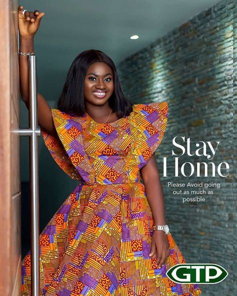 GHANA'S POSITIVE BLOGGER 🇬🇭 on Instagram: “Stay Home ❤️. @gtp_fashion @marthaankomah  #brabanie” Gtp Styles For Women, African Dresses Online, African Dress Patterns, African Wear For Women, Chitenge Outfits, Chic Attitude, African Print Dress Ankara, Ghanaian Fashion, African Dresses For Kids