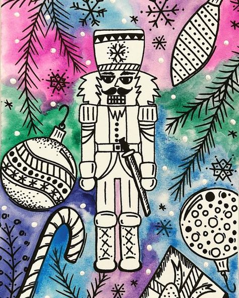 Nutcracker Art Project, Nutcracker Art Lesson, Winter Art Lessons For Middle School, Nutcracker Art Projects For Kids, New Years Art For Kids, Middle School Christmas Art Projects, Middle School Christmas Art, Grade 4 Art Projects, December Art Projects For Kids