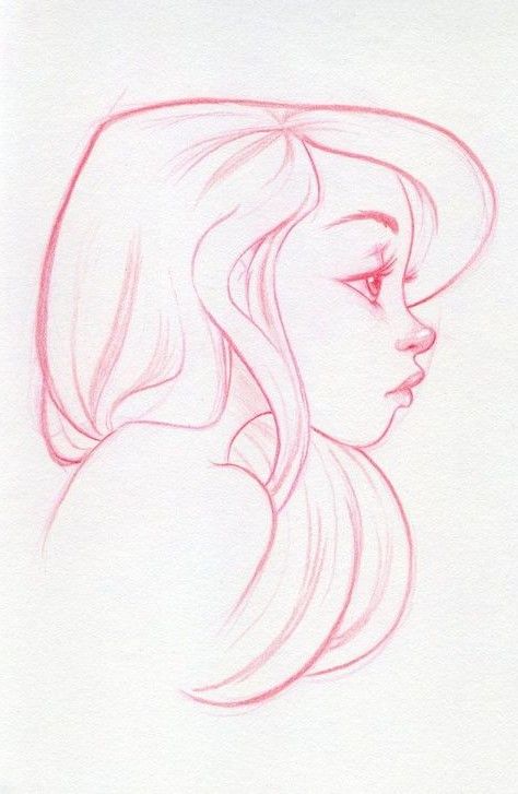 Easy Pencil Drawings, Amazing Illustrations, Cartoon Drawings Of People, Profile Drawing, Illustration Fantasy, Draw Hair, Drawing Hair, Drawing Faces, Pencil Drawings Easy