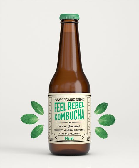 Kombucha Design Bottle, Kombucha Label Design, Kombucha Design, Kombucha Branding, Kombucha Packaging, Kombucha Labels, Beer Label Illustration, Beer Label Art, Wine Label Inspiration