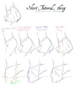 Skirts Reference Clothes, Manga Tutorial, Anime Tutorial, Drawing Anime Clothes, Sketches Tutorial, Poses References, Guided Drawing, Anime Drawings Tutorials, Drawing Clothes