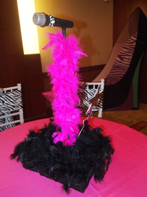 Rockstar | CatchMyParty.com Disco Centerpieces, Royalty Party, Sing Party, Popstar Party, Party Centrepiece, Zebra Birthday Party, Wii Party, Pop Star Party, Rockstar Party