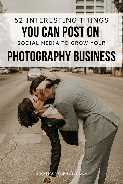 52 Interesting Things You Can Post on Social Media to Grow Your Photography Business | Photography by Nikkolas Nguyen | Nikk Nguyen Photo • Austin Wedding Photographer #photographer #weddingphotographer #photographybusiness #photographytips #photographytricks Photography Facebook Posts, Photographer Social Media Post Ideas, Photography Posts Social Media, Photography Social Media Post Ideas, Photography Business Ideas, Social Media Marketing Photography, Photography Business Plan, Photography Social Media, Photography Training