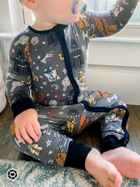 Baby in Star Wars pajamas