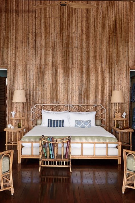 Bamboo Beach House Mustique designed by Veere Grenney | House & Garden Bamboo Furniture Vintage, Bamboo House Design, Bamboo House, Unusual Homes, Bamboo Furniture, Bamboo Wall, London House, Deco Boheme, Design Apartment