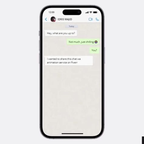 Do whatsapp message video animation, phone video chat motion by Idrismajidd | Fiverr Whatsapp Message Video, Whatsapp Chat Video, Message Animation, Whatsapp Conversation, Conversation Design, Message Video, Online Music Lessons, Digital Marketing Channels, Phone Video