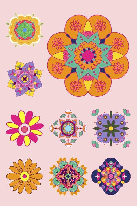 Diwali Indian rangoli vector illustration | Free Vector - rawpixel Diwali Graphics, Rangoli Flower, Diwali Wallpaper, Happy Diwali Images, Indian Rangoli, Diwali Party, Indian Flowers, Indian Mandala, Diwali Images