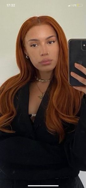 Light Skin Orange Hair, Ginger Hair Color Tan Skin, Cooper Hair On Black Women, Ginger Hair Light Skin Women, Ginger Hair Brown Women, Ginger Hair For Brunettes, Orange Copper Hair Color On Black Women, Cooper Orange Hair, Light Orange Brown Hair