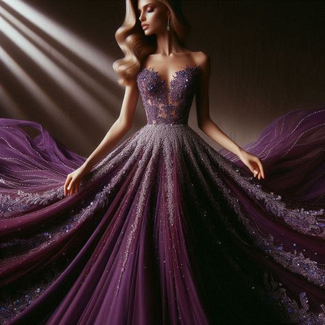 Deep Plum, Goddess Dress, Deep Purple, Ball Gowns, Purple