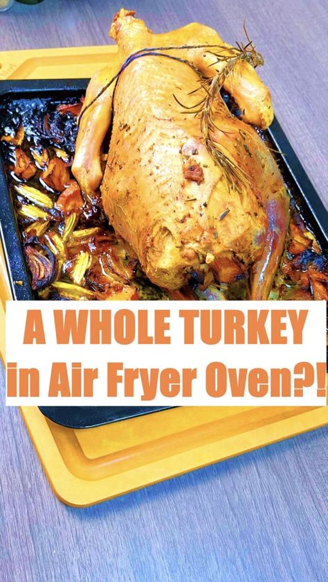 Air Fryer Oven Roast Turkey Recipe: 1. Chop up the rosemary. 2. Cut a chunk of butter. 3. Add some black pepper, salt and lemon peer. 4. Mix them well. 5. Cut celery, carrots, onions, apples and bacon. 6. Stuff the butter mixture under the turkey skin. 7. Put the vegetables in the turkey. 8. Tie it by kitchen string. 9. HYSapientia air fryer oven at 180 degrees for 1 hour. For more information, please click: https://www.youtube.com/watch?v=qq-VWkBoBgw Air Fryer Thanksgiving, Air Fryer Turkey Recipes, Turkey Rub Recipes, Turkey In Oven, Air Fryer Turkey, Turkey Rub, Fried Turkey Recipes, Whole Turkey Recipes, Deep Fried Turkey