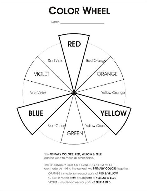 A blog w/videos by a 6th grade art teacher! Art Color Wheel, Color Theory Worksheet, Color Wheel Worksheet, Elements Of Art Space, Elements Of Art Color, Elements Of Art Line, Art Handouts, Color Wheels, 6th Grade Art