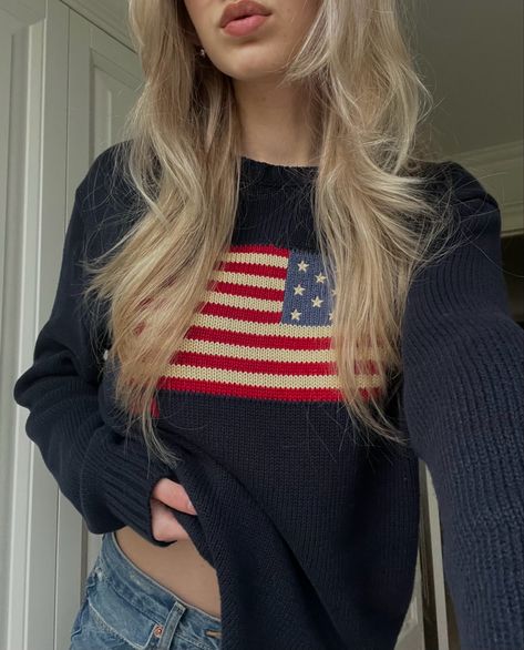 Ralph Lauren Outfits Women, Ralph Lauren Sweater Outfit, Polo Ralph Lauren Outfits, Polo Sweaters Women, American Sweater, Loose Jumper, Ralph Lauren Jumper, Trendy Winter Fashion, Streetwear Spring