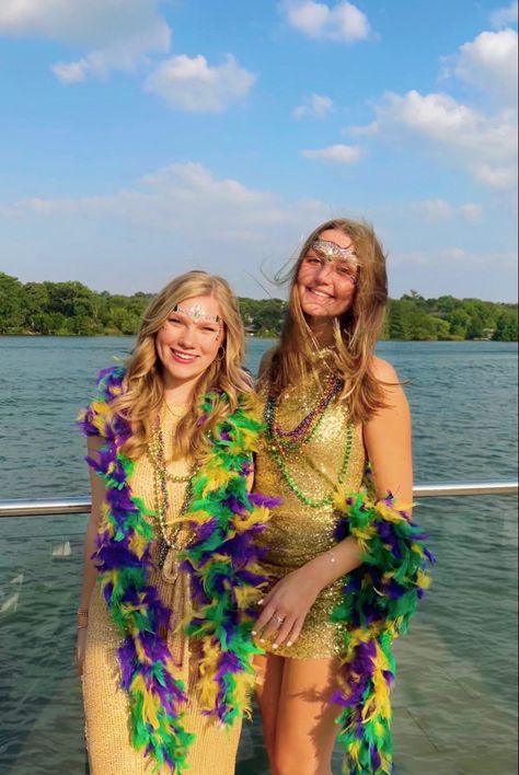 Mardi Gras Sorority, Mardi Gras Dresses, Mardi Gras Party Outfit, Mardi Gras Parade Outfit, Mardi Gras Dress, Mardi Gras Outfits, Mardi Gras Parade, Colorful Outfits, Mardi Gras Party