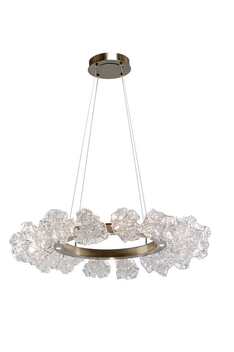 Blossom Ring Chandelier Chandelier Contemporary, Hotel Chandelier, Bar Chandelier, Artisan Lighting, Hospitality Lighting, Contemporary Transitional, Contemporary Light Fixtures, Organic Glass, Drop Lights