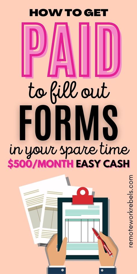 How to get paid to fill out forms in your spare time. Earn easy side hustle cash with these 7 form filling jobs without investment. Get paid to fill forms and do simple tasks without even leaving the sofa. Easy Side Jobs To Make Money, Quick Cash Ideas Extra Money, Easy Side Jobs Extra Cash, Simple Side Hustles, Easy Side Jobs From Home, Get Paid To, Easy Side Hustles Work At Home, Best Side Hustles From Home, How To Make Money Online