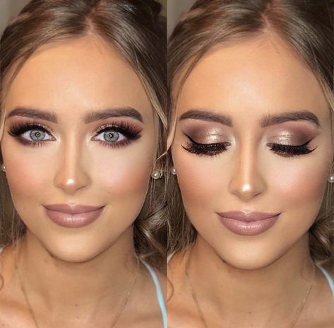 Bronze Eye Makeup Wedding, Maternity Make Up Ideas, Hair And Make Up For Maternity Photos, February Wedding Makeup, Boho Beach Wedding Makeup, Bridal Makeup Bold Eyes, Wedding Makeup Looks For Bride Green Eyes, Western Bride Makeup Looks, Bridal Make Up Smokey Eyes