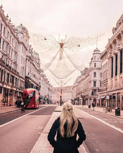 The angel Christmas lights on Regent Street at Christmas in London. #london #europe | London travel | London England winter | things to do in London | London in winter | 3 day London itinerary | London in 3 days | weekend in London | London weekend itinerary | travel London | winter in London | London attractions | London in December | Christmas London | Europe winter travel | lovely London | London England things to do in | London itinerary 3 days | London photo spots London In Winter, London Christmas Lights, Christmas In London, London In December, Places In London, Winter Travel Destinations, Winter Things, Instagram Places, Best Christmas Lights