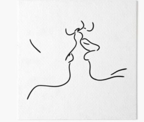 Kissing Silhouette Drawing, Kissing Tattoo Outline, Kiss Outline, Kiss Silhouette, Tattoo Kiss, Kissing Silhouette, People Kissing, Lovers Kiss, Silhouette Drawing