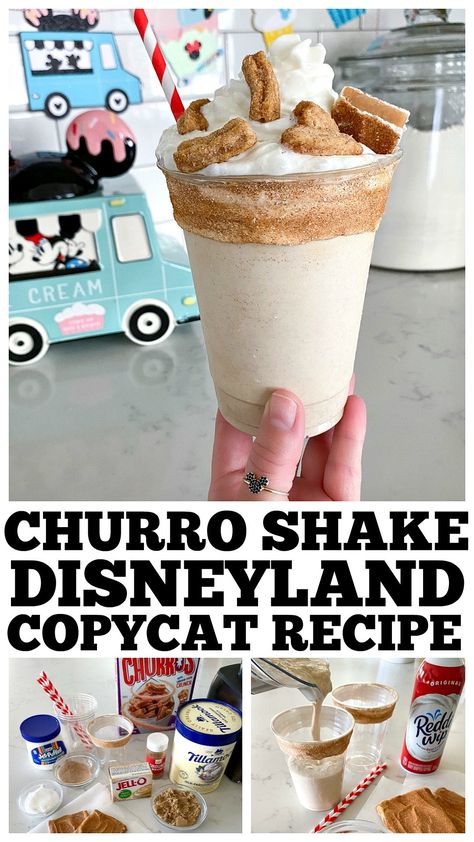 Churro Shake recipe just like the one from Schmoozies! This Disneyland Copycat Recipe is spot on! Enjoy! #churroshake #churrotoffee #disneyland #disney #disneylandcopycatrecipe #disneycopycatrecipe Churro Milkshake Recipe, Churro Toffee Disneyland, Disneyland Recipes Copycat, Disney Recipes Copycat, Disneyland Copycat Recipes, Disneyland Food Recipes, Churro Milkshake, Disney Food Recipes, Disney Copycat Recipes