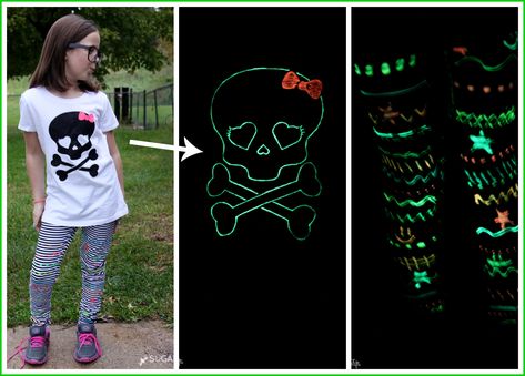 Glow In The Dark Clothes Diy, Glow In The Dark Outfits, Glow In The Dark Clothes, Halloween Diy Outfit, Halloween Mail, Diy Glow In The Dark, Halloween Food Crafts, Cute Halloween Outfits, Glow In The Dark Halloween