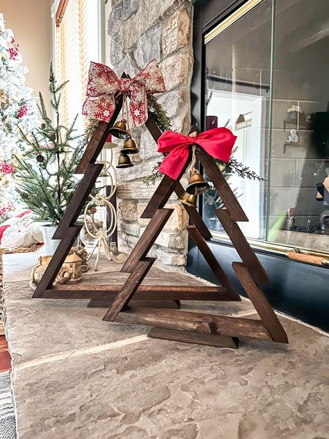 Wood Christmas Tree Set | Creekside Place Designs Wooden Tree Decor, Wooden Christmas Tree Ideas, Wood Christmas Tree Decor, Wood Christmas Trees Diy, Wooden Christmas Trees Diy, Wood Christmas Trees, Wooden Xmas Trees, Wooden Trees, Wooden Christmas Tree Decorations