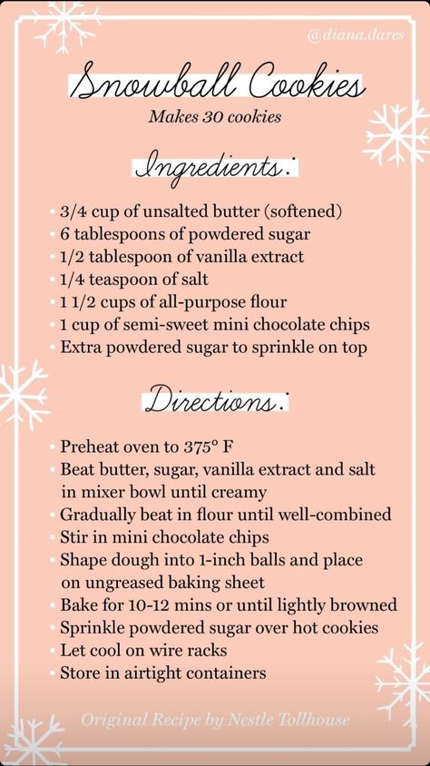 Diana Dares, Snowball Cookies, Antique Finds, Mini Chocolate Chips, Cookies Ingredients, Baking Sheet, Powdered Sugar, Unsalted Butter, Fashion Outfit