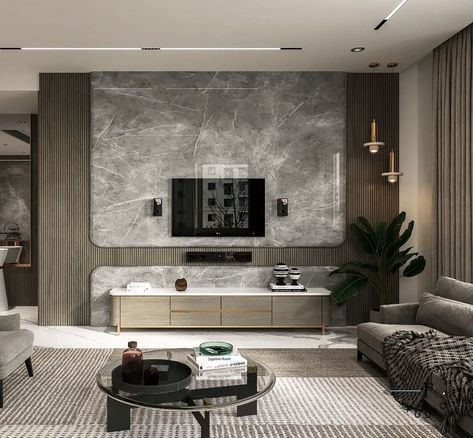 Tv Cabinet Wall Design, Luxury Tv Wall, Villa Marrakech, Modern Tv Room, Modern Tv Unit Designs, Tv Unit Design Modern, Wall Unit Designs, Aesthetic Interior Design, Modern Tv Wall Units