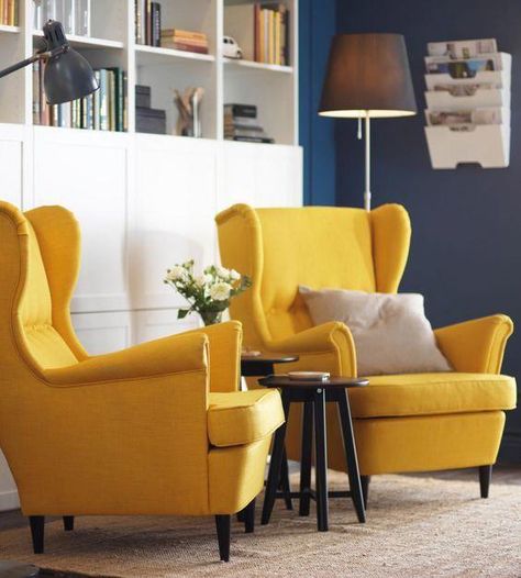 Trendy Hairstyles For Women #ErgonomicComputerChair Product ID:6417410190 #WingbackChair Yellow Chair Living Room, Wingback Chair Living Room, Strandmon Chair, Chair Aesthetic, Chairs Design, Outdoor Furniture Chairs, Chair Designs, Yellow Chair, Design Chair