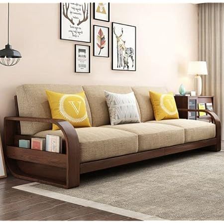 Vinod Handicraft Sheesham Wood 3 Seater Sofa for Living Room Bedroom Hall Home Office Wooden 3 Seater Sofa Furniture (Walnut Finish) Two Seater Sofa Design, Two Seater Sofa Living Rooms, Wooden Alter, Sofa Set Wooden, Furniture Dressing Table, Single Seater Sofa, Wooden Sofa Set Designs, Sofa For Living Room, Wooden Sofa Designs